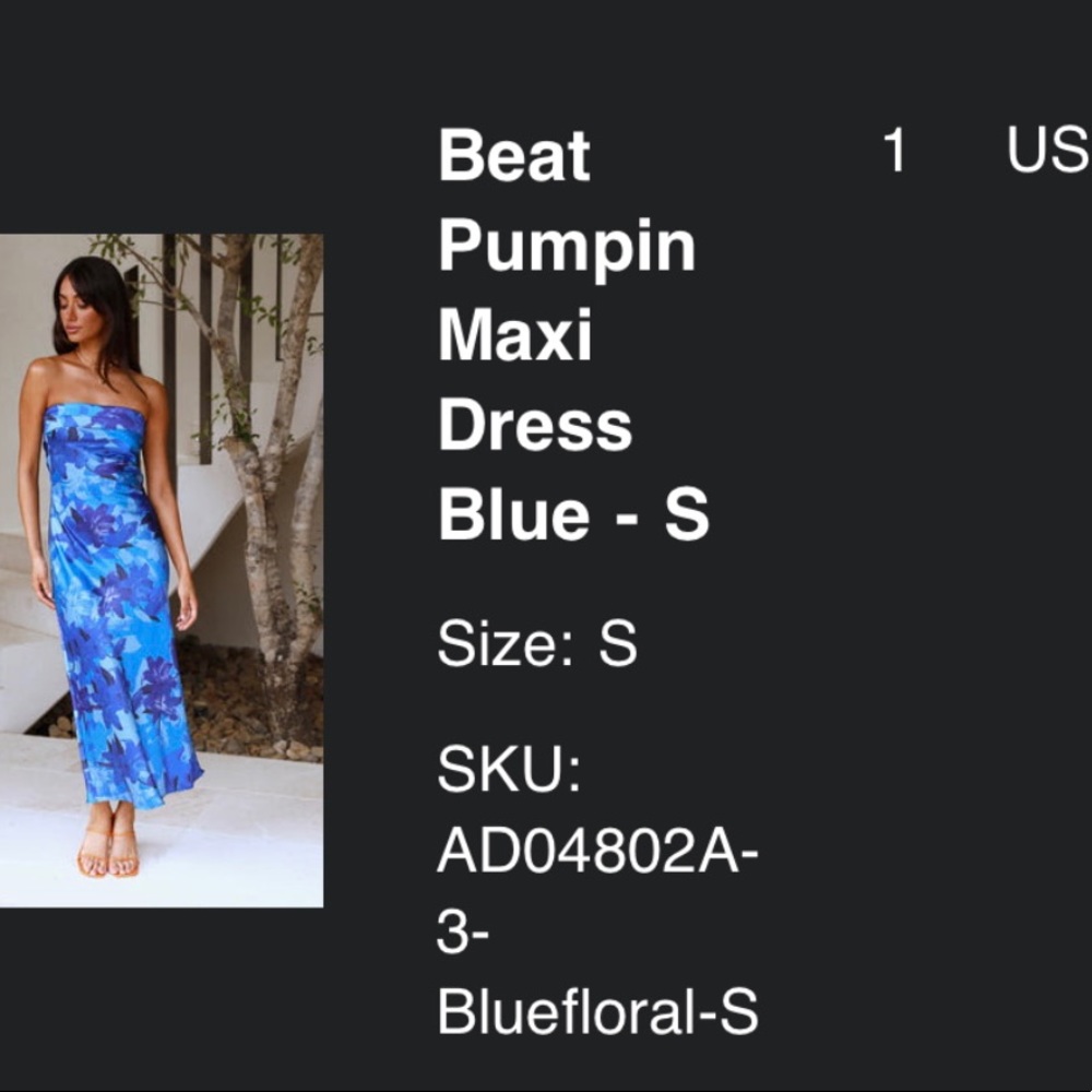 Hello Molly Beat Pumpin Maxi Dress Blue, size small